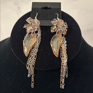 Elegant Gold and Silver Dangle Earrings